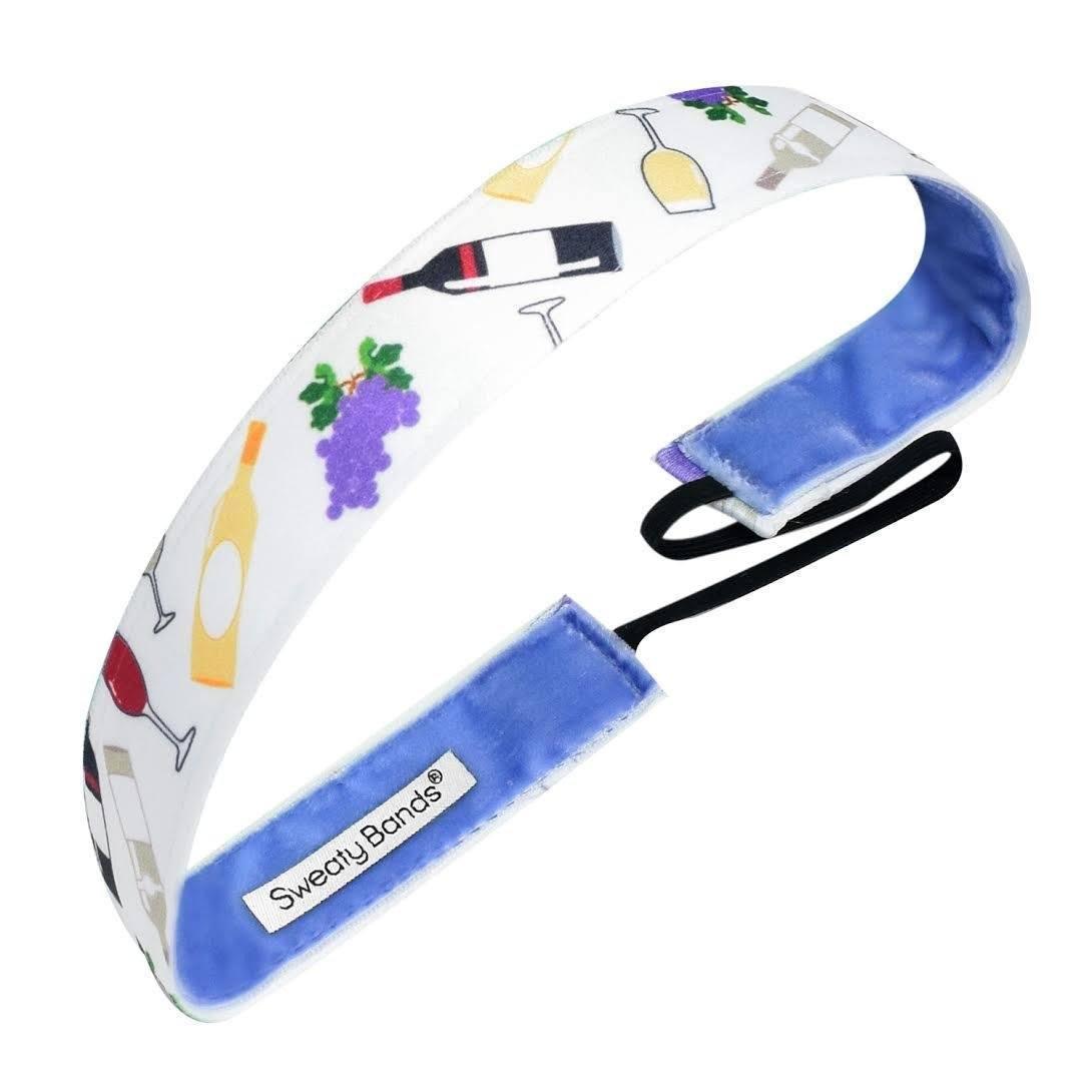 Wine and Grapes White Sweaty Bands Non Slip Headband