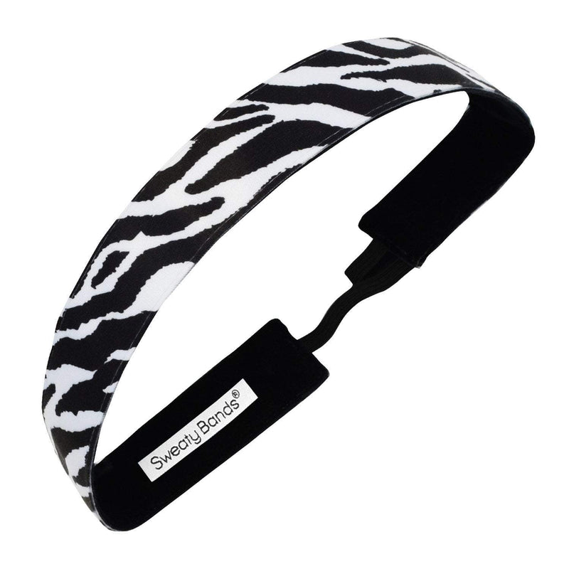 Zebra Stripes | Black, White | 1 Inch Sweaty Bands Non Slip Headband