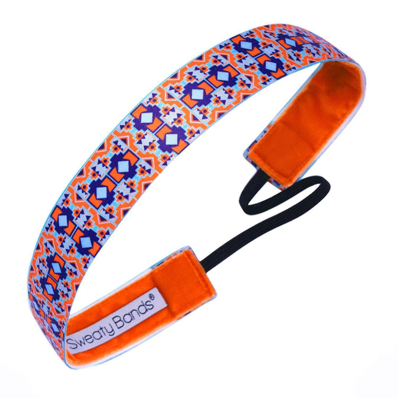 Zenergy | Blue, Orange | 1 Inch Sweaty Bands Non Slip Headband